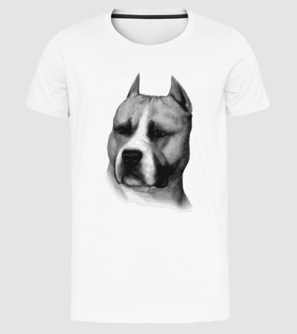 Staffordshire Terrier model alb pe tricou