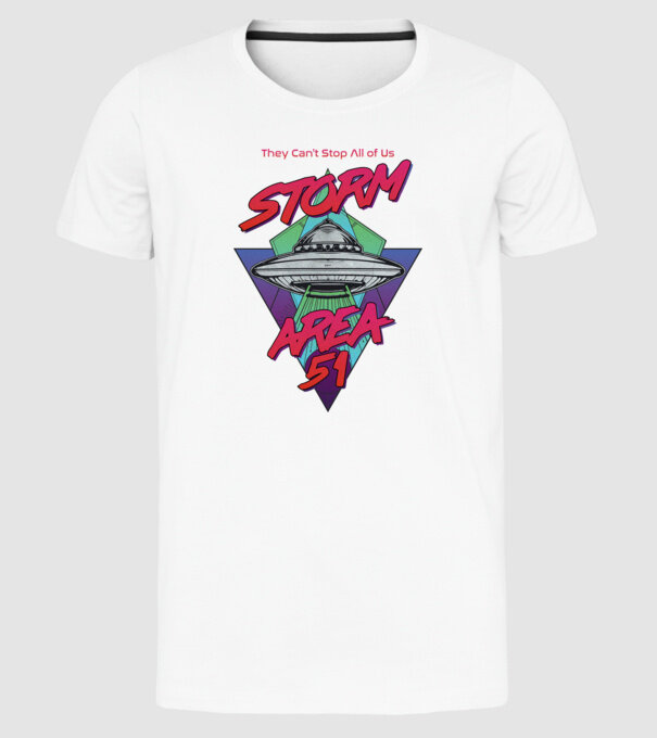 storm area 51 ufo model alb pe tricou
