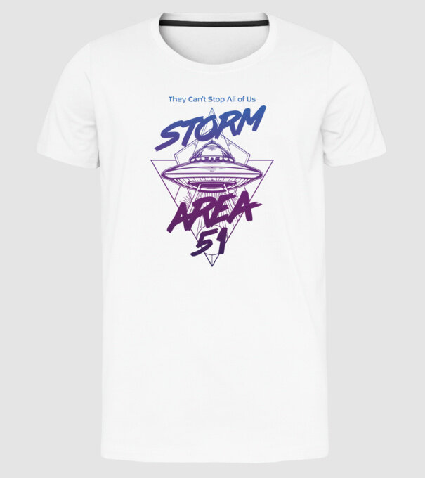 storm area 51 ufo purple model alb pe tricou