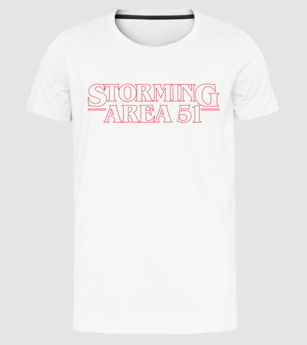 storming area 51 things outline model alb pe tricou