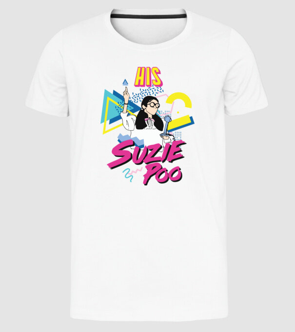 Stranger couple 80s retro Suzie model alb pe tricou