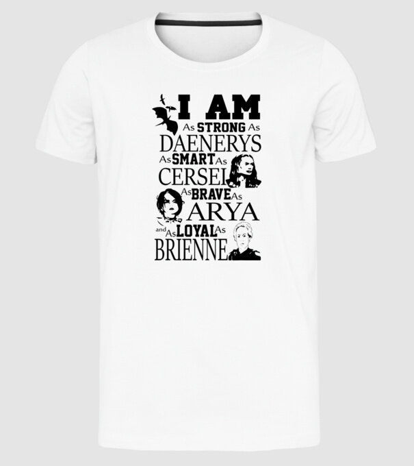Strong as Daenerys model alb pe tricou