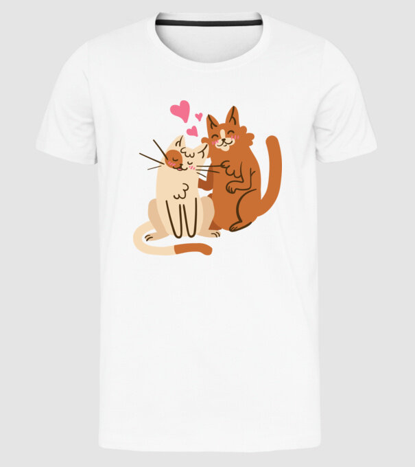 PISICUȚE ÎNDRĂGOSTITE 2 model alb pe tricou