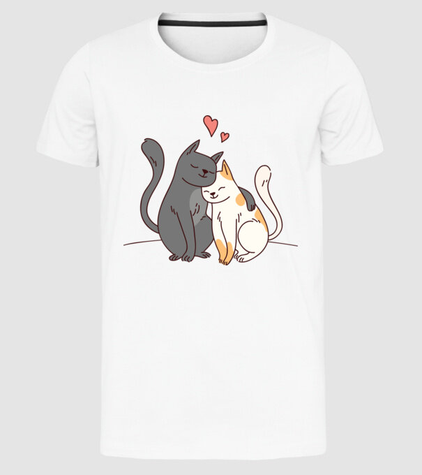 PISICUȚE ÎNDRĂGOSTITE 3 model alb pe tricou