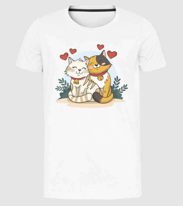 PISICUȚE ÎNDRĂGOSTITE 4 model alb pe tricou