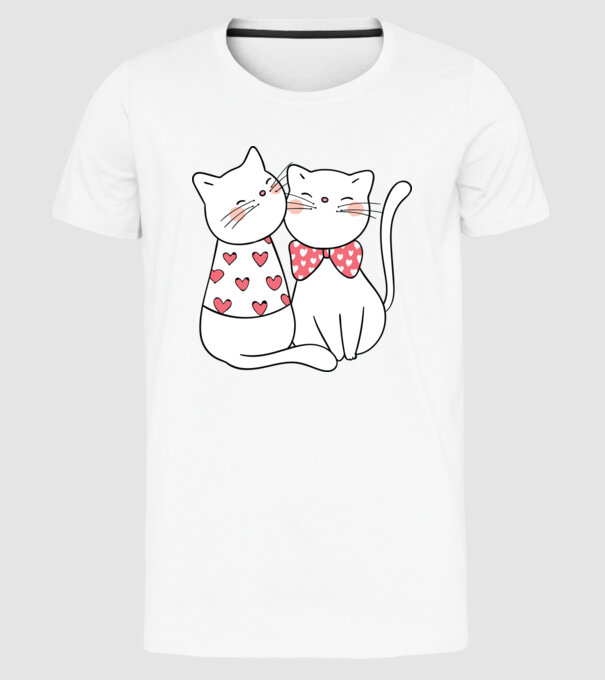 PISICUȚE ÎNDRĂGOSTITE 5 model alb pe tricou