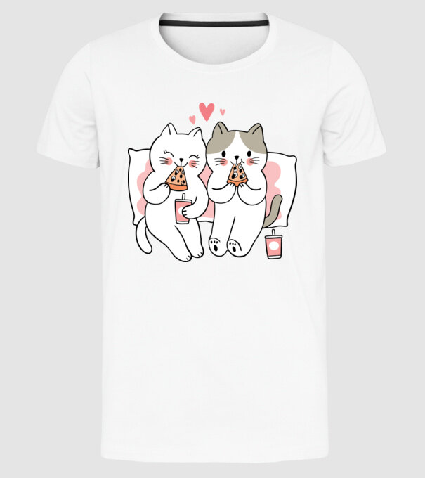 PISICUȚE ÎNDRĂGOSTITE 6 model alb pe tricou