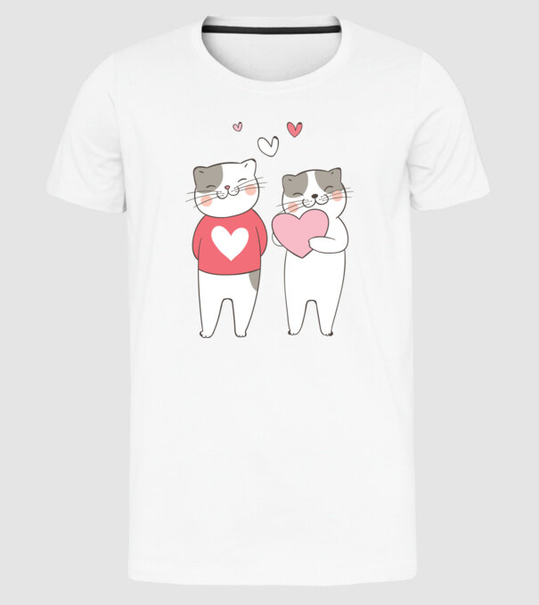 PISICUȚE ÎNDRĂGOSTITE 8 model alb pe tricou