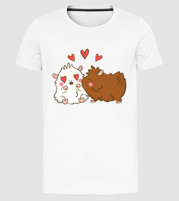 HAMSTERI ÎNDRĂGOSTIȚI model alb pe tricou
