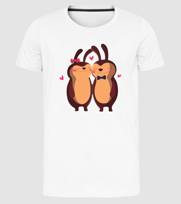 IEPURAȘI ÎNDRĂGOSTIȚI model alb pe tricou