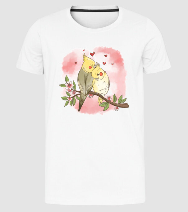 PAPAGALI ÎNDRĂGOSTIȚI 3 model alb pe tricou