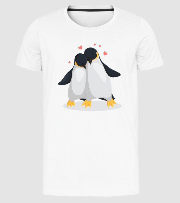 PINGUINI ÎNDRĂGOSTIȚI 8 model alb pe tricou
