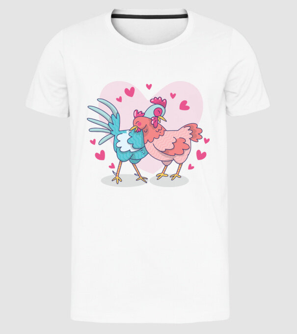 PUI ÎNDRĂGOSTIȚI model alb pe tricou