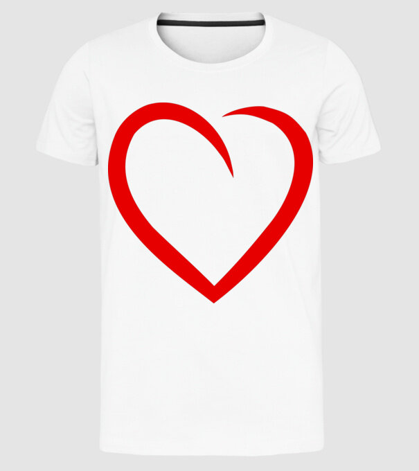 Szív model alb pe tricou