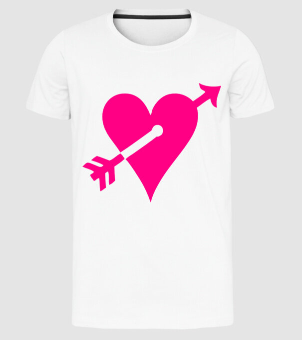 inimă model alb pe tricou