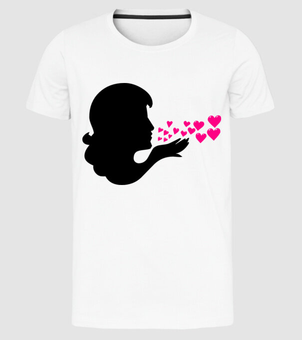 pupici din inimă model alb pe tricou