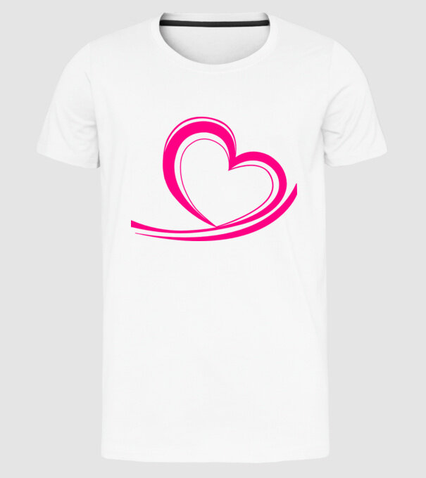 Linia inimii model alb pe tricou