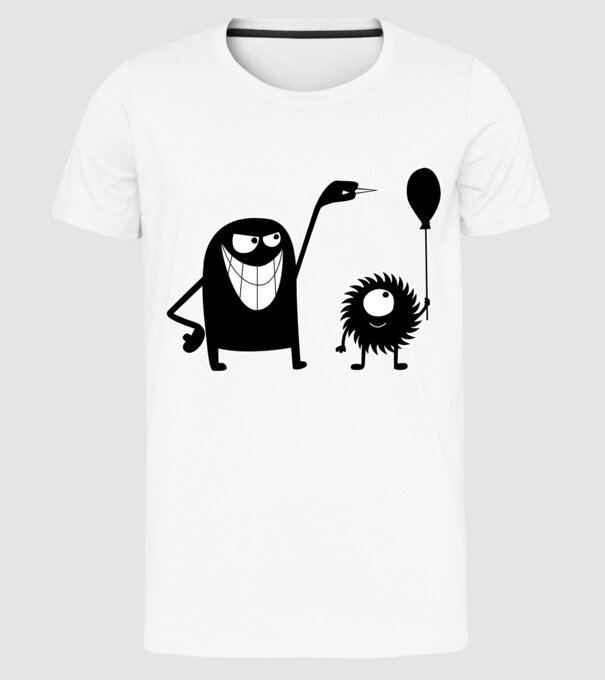 Szornyelde - Balon model alb pe tricou