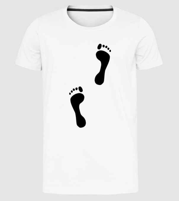 tălpi model alb pe tricou