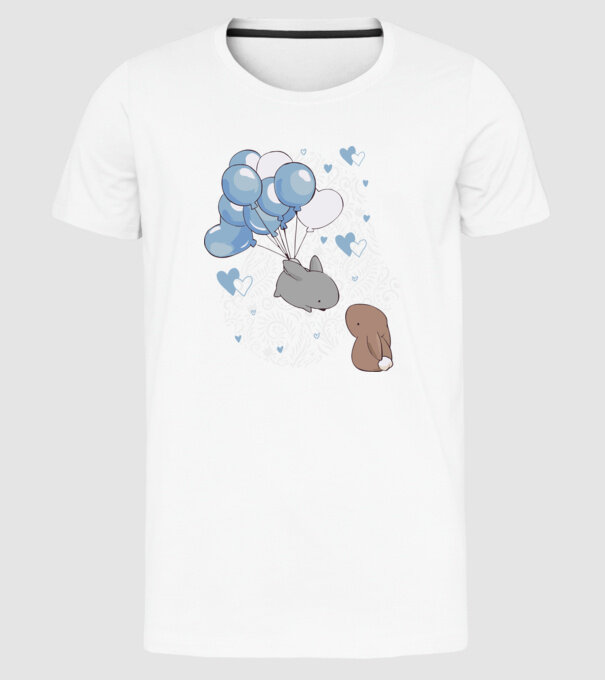 Tu ești melodia inimii mele iepurași model alb pe tricou