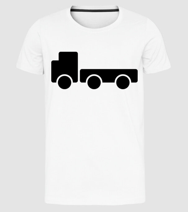 Camion model alb pe tricou