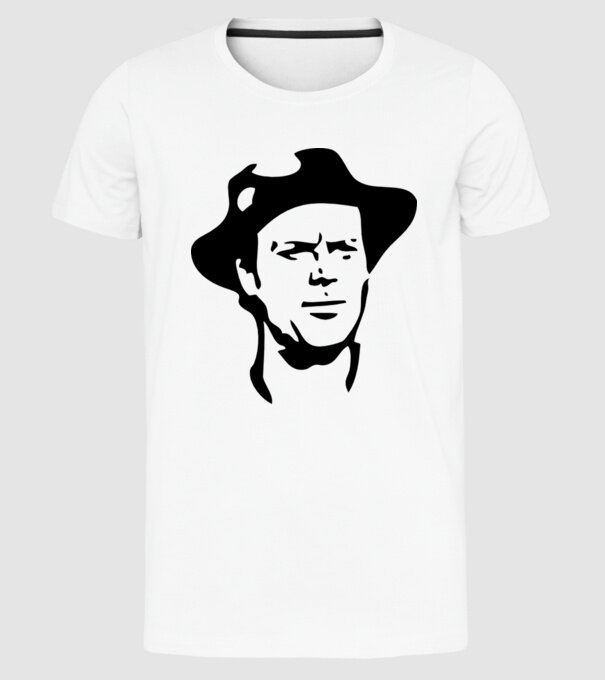 Terence Hill model alb pe tricou