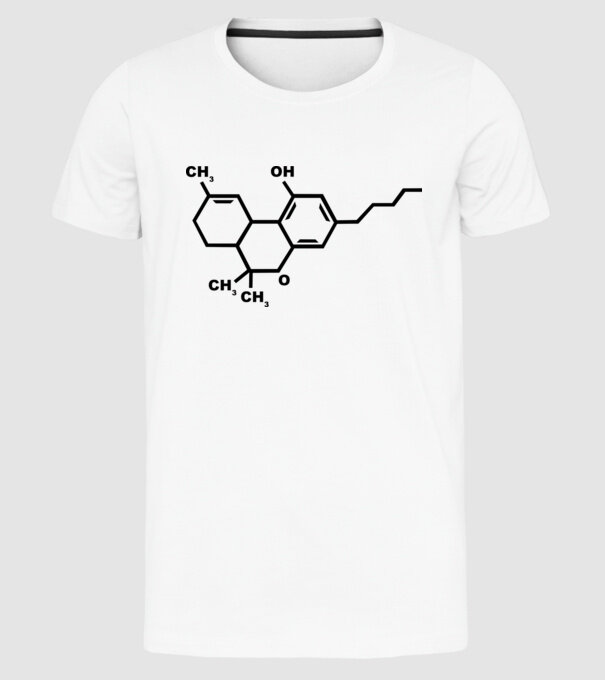 THC model alb pe tricou