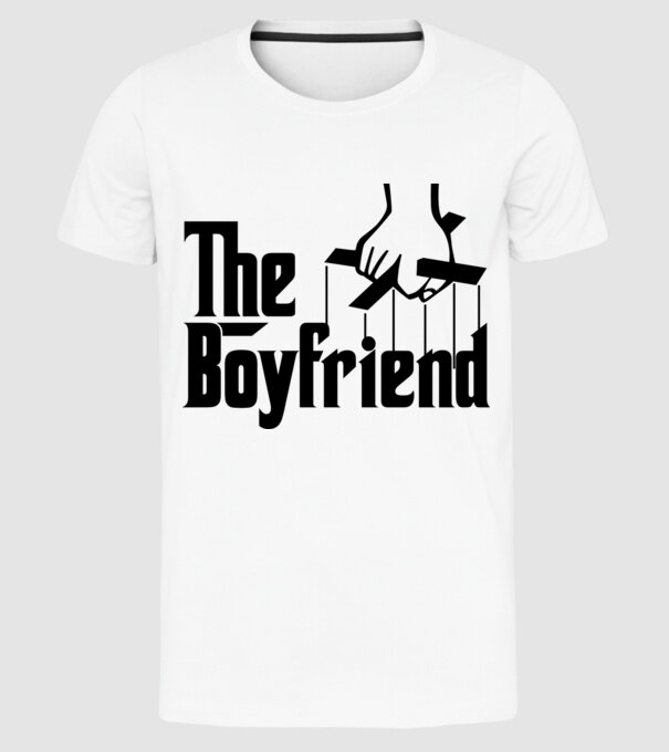 The Boyfriend model alb pe tricou