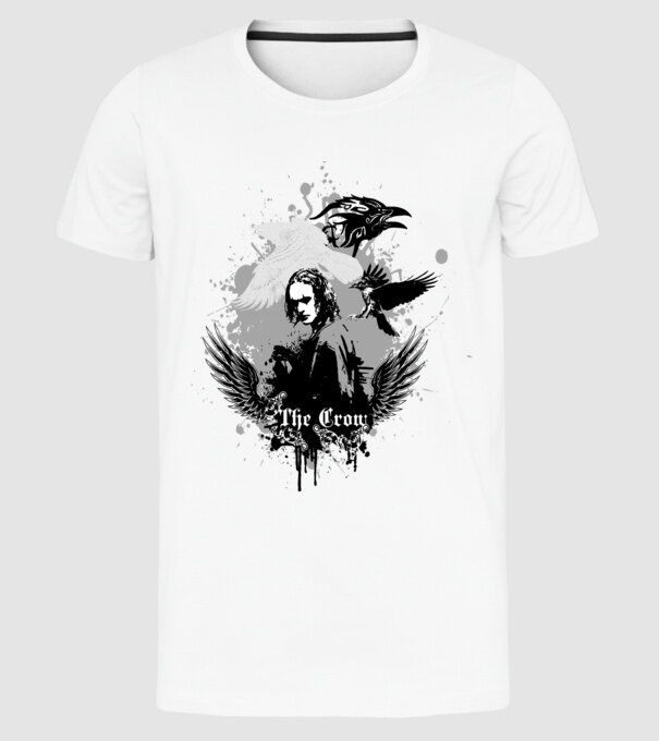 The Crow model alb pe tricou