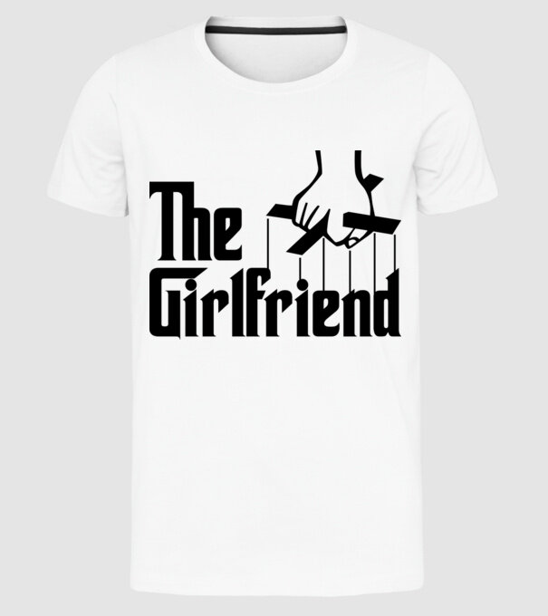 The girlfriend model alb pe tricou
