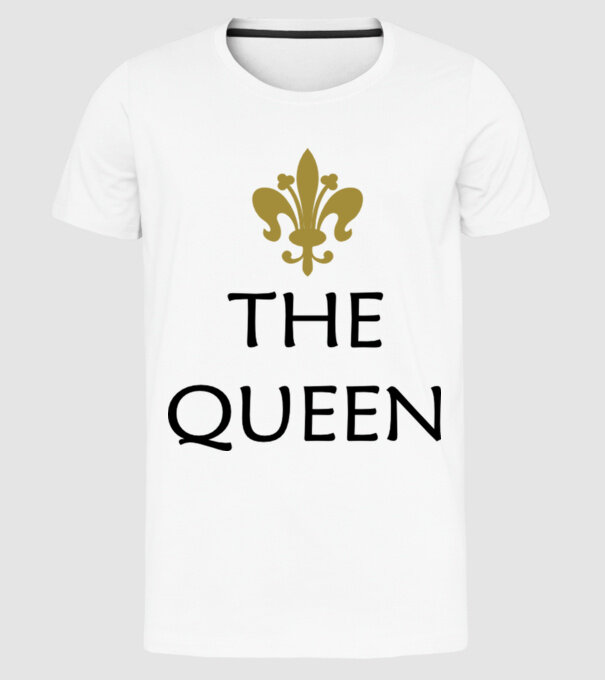 The Queen model alb pe tricou