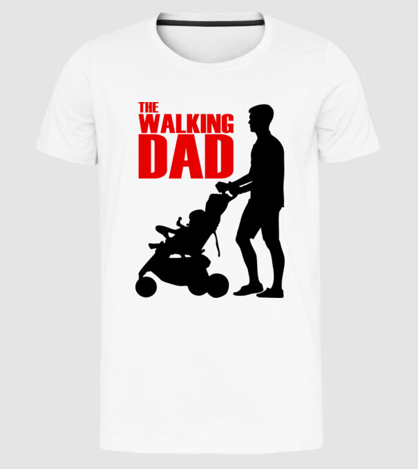 The Walking Dad model alb pe tricou