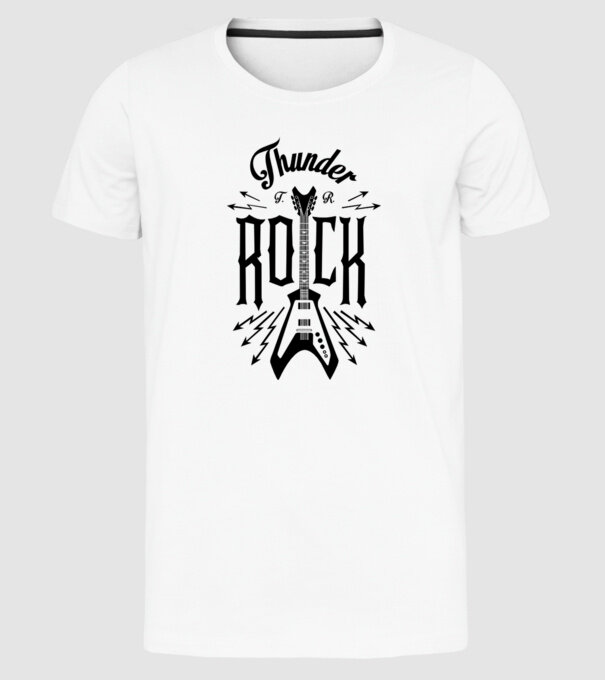 Thunder Rock model alb pe tricou