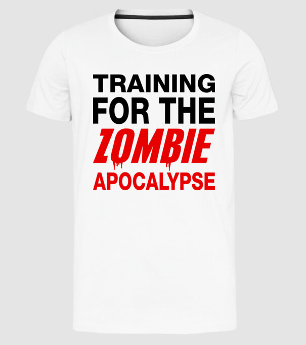 training for the zombie apocalypse model alb pe tricou