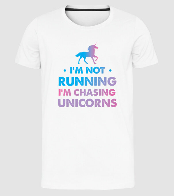Unicorn Alergare model alb pe tricou