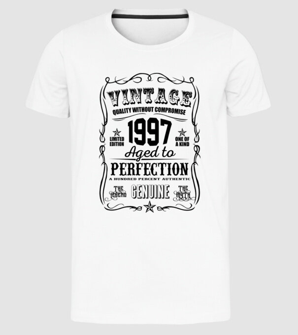 Vintage Perfection - 1997 model alb pe tricou