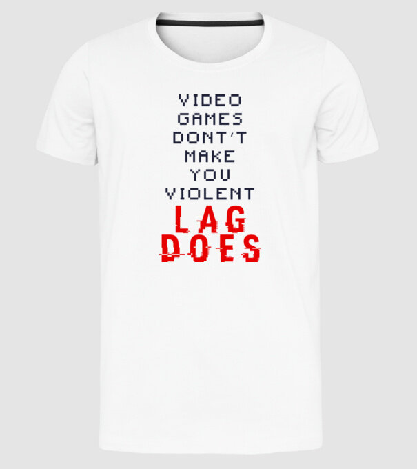 Violent lag model alb pe tricou