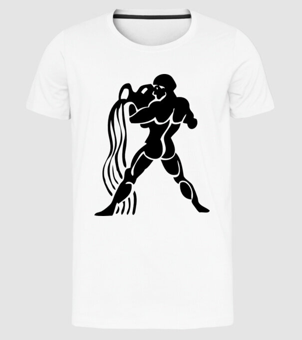 Aquarius Horoscope model alb pe tricou