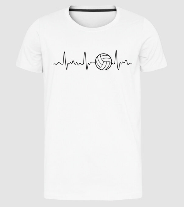 Volleyball heartbeat model alb pe tricou