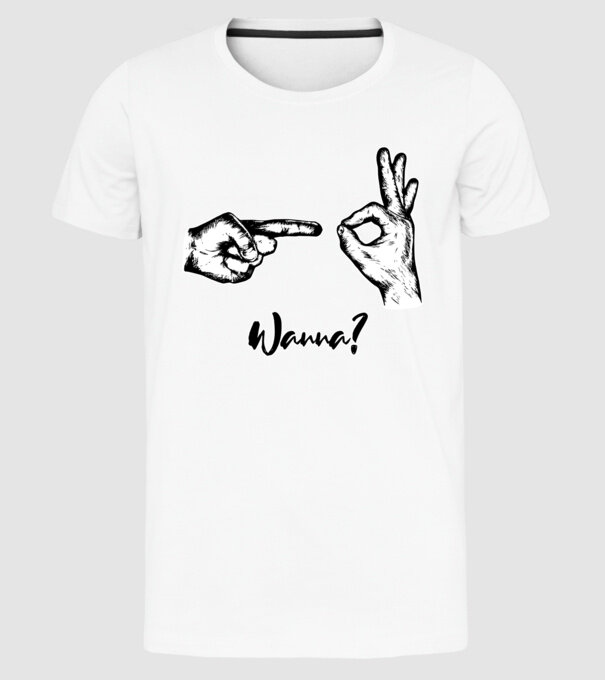 Wanna sex model alb pe tricou