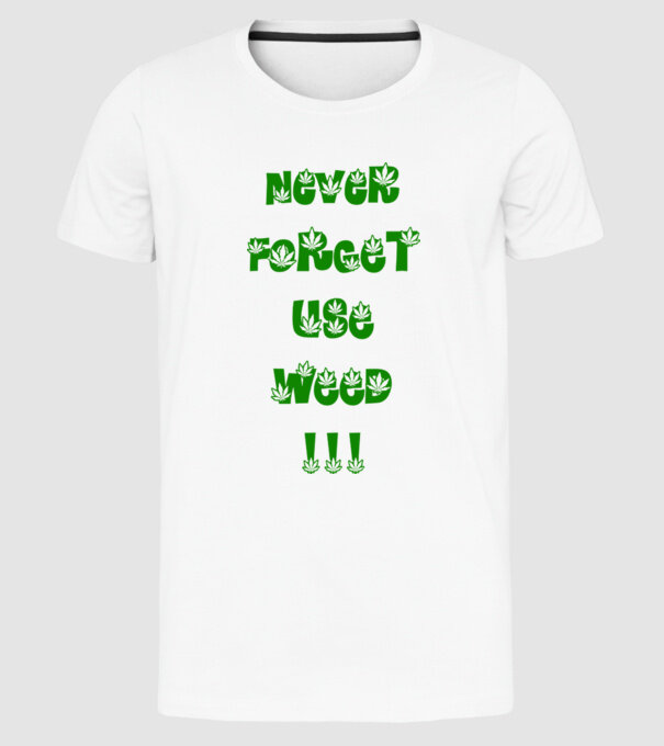Weed model alb pe tricou