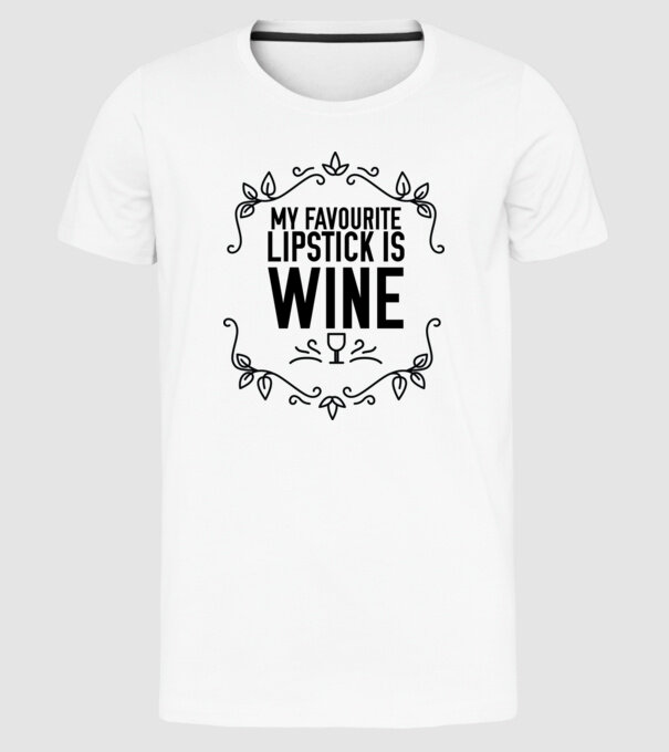Wine tasting team Favourite lipsitck is wine model alb pe tricou