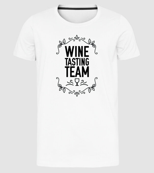 Wine tasting team Wine Tasting Team model alb pe tricou