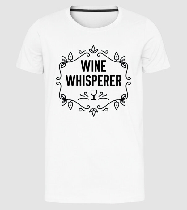 Wine tasting team Wine Whisperer model alb pe tricou