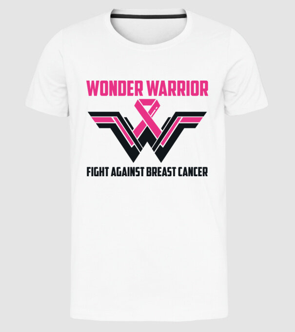 WONDER WARRIOR model alb pe tricou