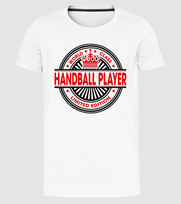 World class HANDBALIST model alb pe tricou