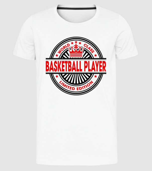 World class BACHETBALIST model alb pe tricou