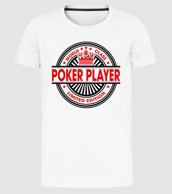 World class JUCĂTOR POKER model alb pe tricou