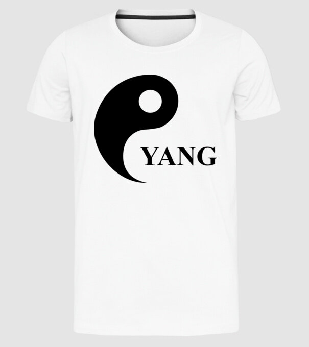 Yang model alb pe tricou