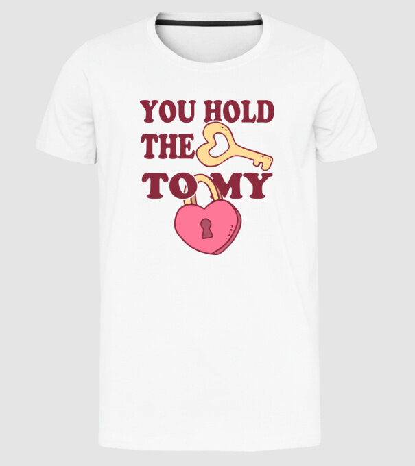 you hold the key to my heart model alb pe tricou